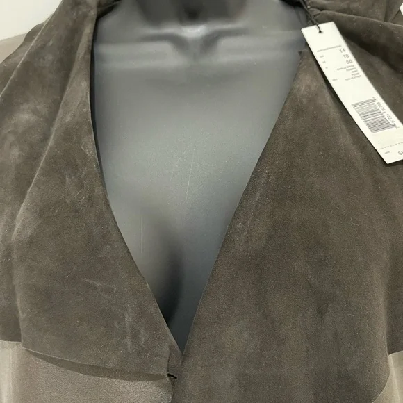 Genuine leather dress - Brown suede collar with belt NEW - Picture 1 of 8